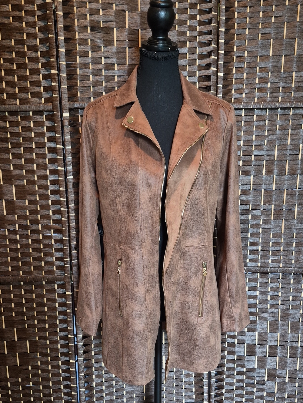 Classic Women's Brown Suede-Look Jacket